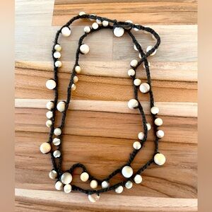 GUC Banana Republic Brown, Tan, and White Beaded Necklace